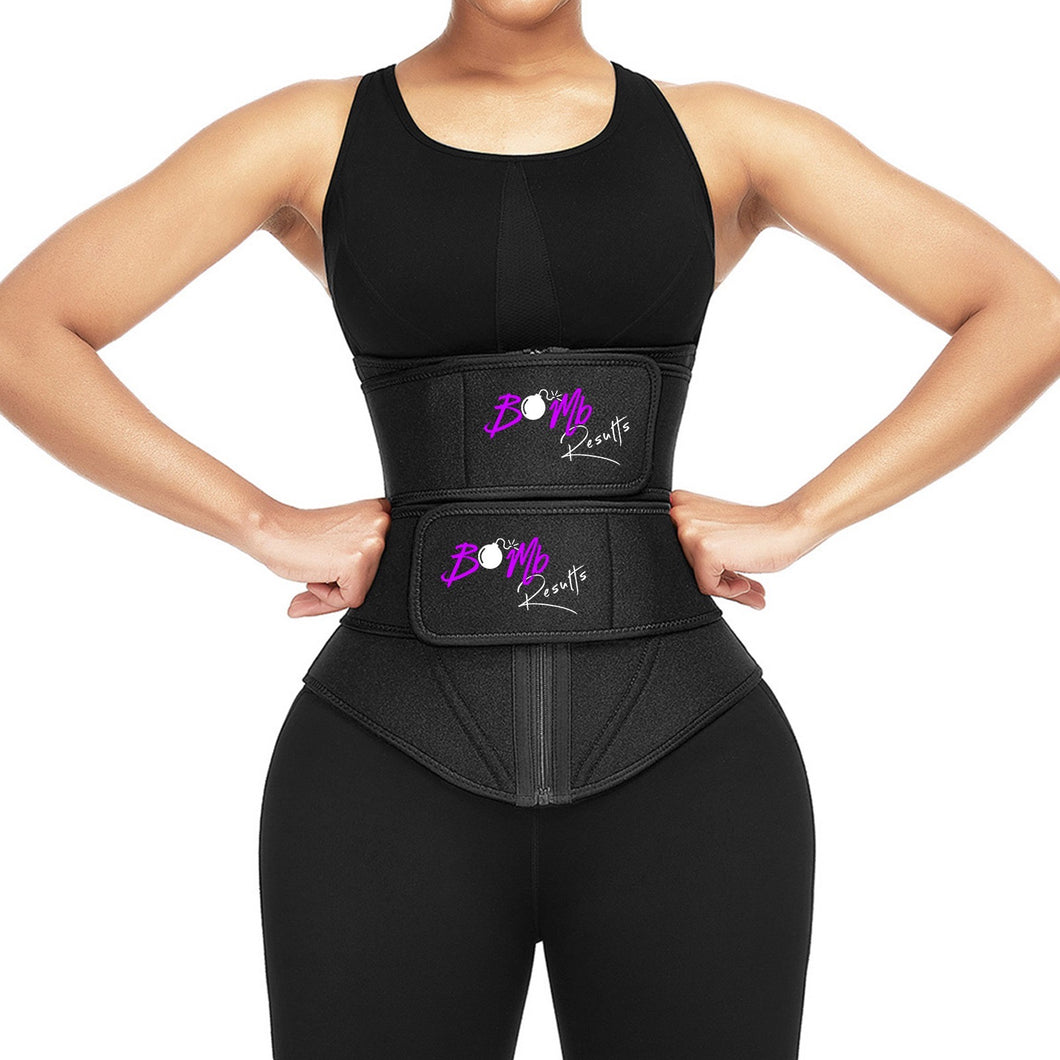 Bomb Fit Double Belts Waist Trainer Slimming Belly