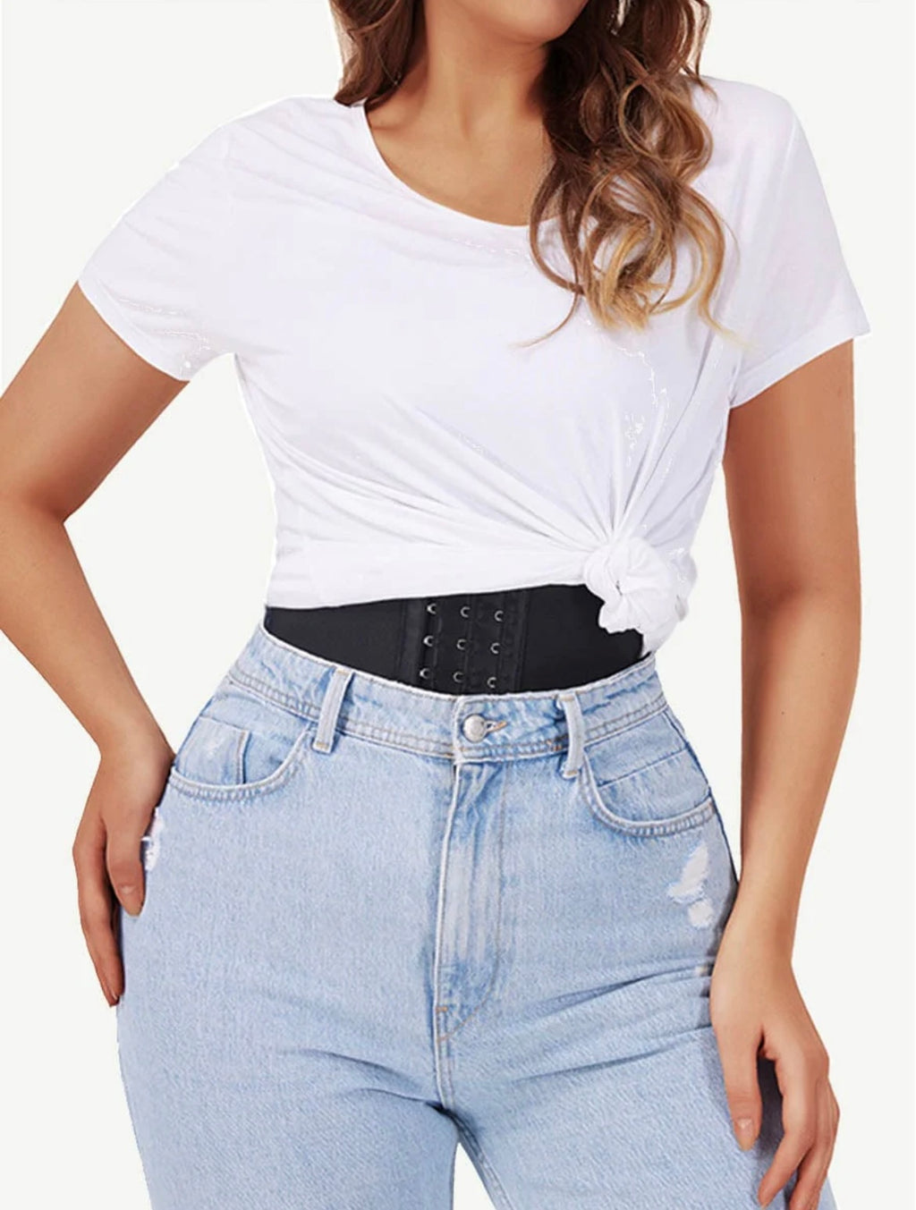 Bomb Fit Three Pieces of Segmented Abdominal Binder Latex Tummy Wrap