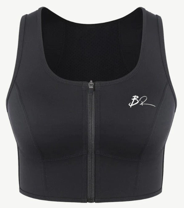 Zipper Sports Shockproof Bra Crop With Four steel Boning